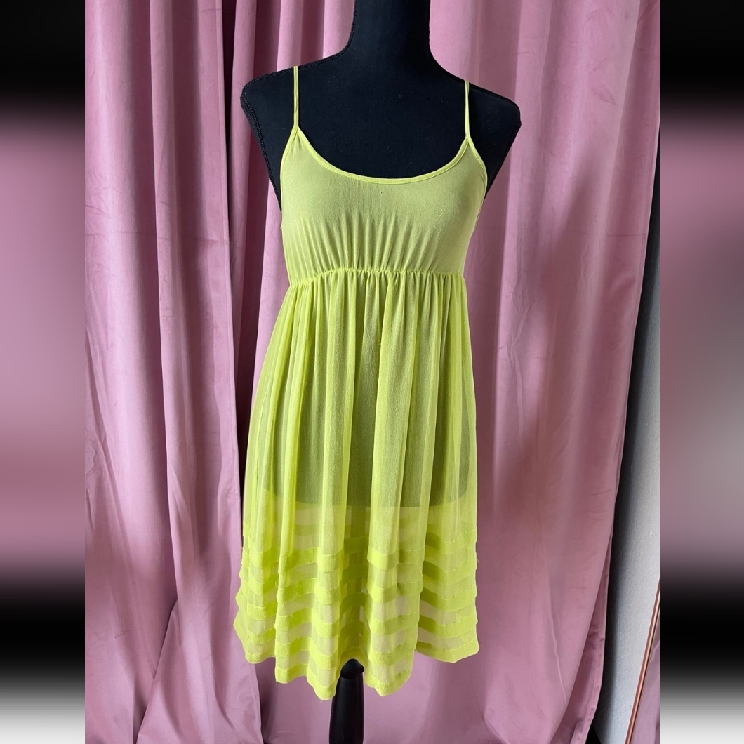 Lime Green Spaghetti Strap Dress